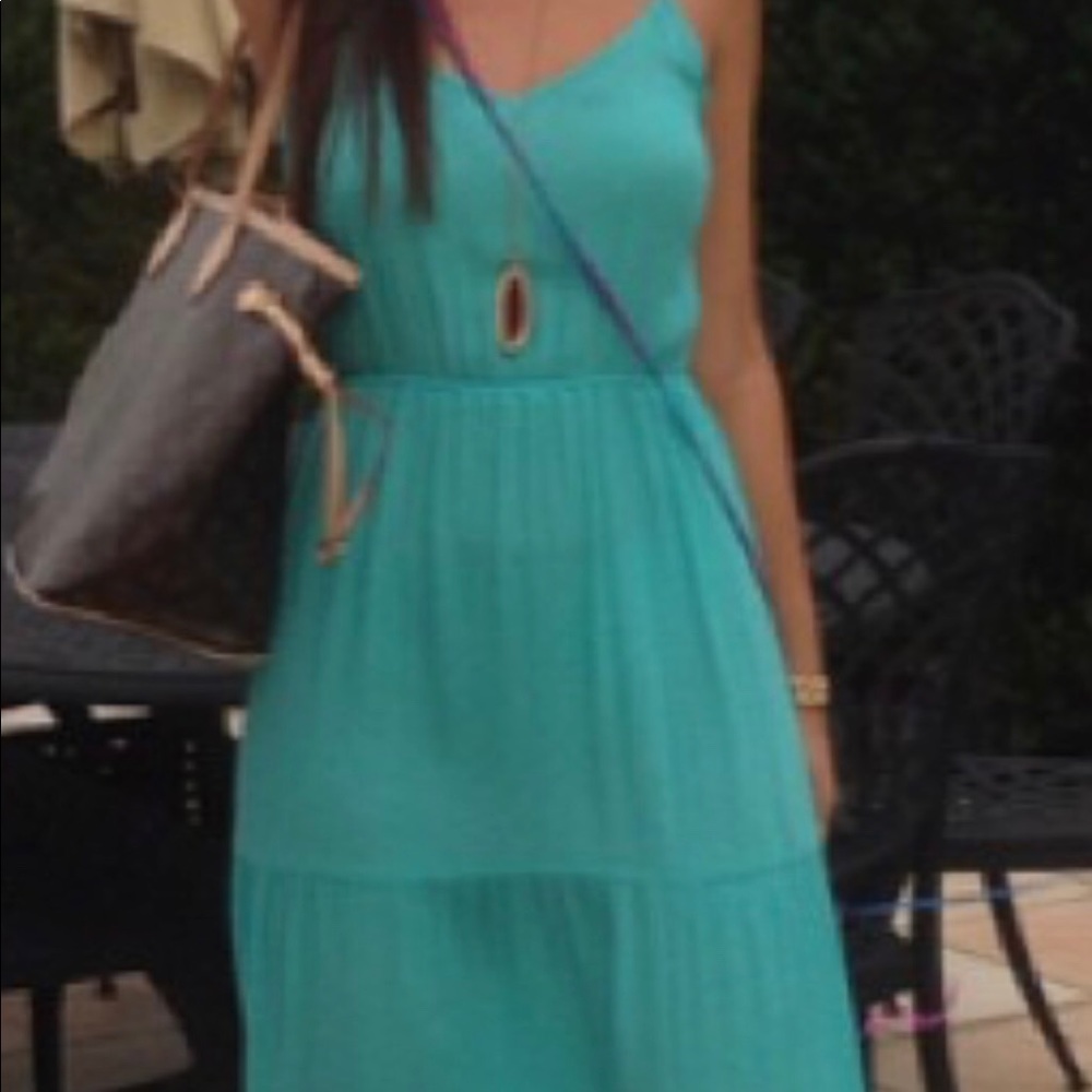 Aqua teal long maxi dress size xs